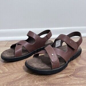 Dunham Comfort Size 9 Brown Leather Walking Comfort Sandal Adjustable Strap